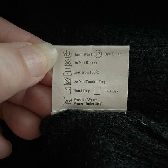 Peppe Peluso Size M Floral Embroidered V Neck Sweater Mohair Wool - Picture 7 of 7